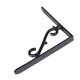 image 3 of Hammer & Tongs Scroll Iron Shelf Bracket - D205mm - Black
