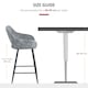 image 6 of HOMCOM Bar Stools Set of 2 Velvet-Touch Fabric Counter Bar Chairs Grey