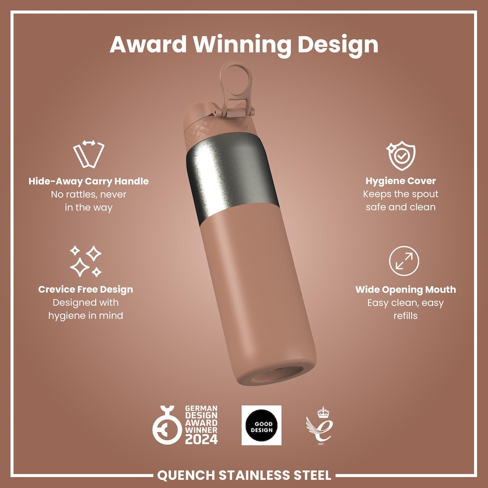 image 1 of Leak Proof 1 Litre Water Bottle, Stainless Steel, 1200ml (40oz)