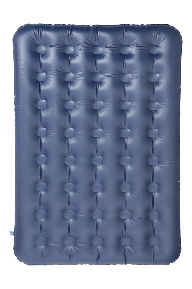 image 1 of Mountain Warehouse Double Size Flocked Airbed Pump Inflation Camping Compact Bed | Blue | Navy | One Size