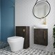 image 4 of Power Cloakroom Bundle - Left Wall Hung Vanity Unit, Concealed Cistern WC Unit, Toilet & Tap, 440mm - Slate/Brass - Balterley