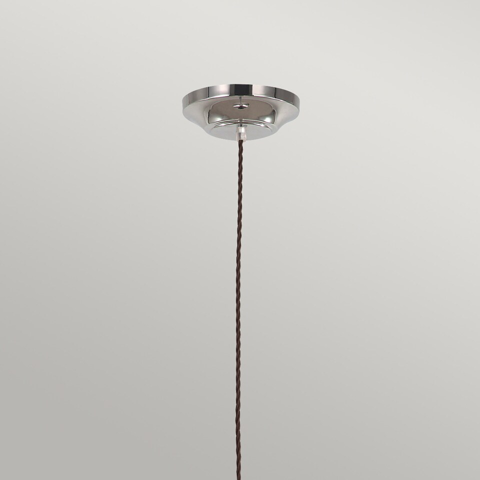 image 1 of Provence 1 Light Dome Ceiling Pendant Polished Nickel, E27