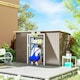 image 7 of Outsunny 9 x 4FT Metal Garden Storage Shed w/ 2 Door, Light Grey Wood Grain Grey