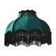 image 3 of Classic Victorian Lamp Shade in Emerald Green Velvet with Black Trims Green