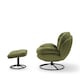 image 5 of Velvet Sage Green Azura Swivel Accent Chair with Footstool
