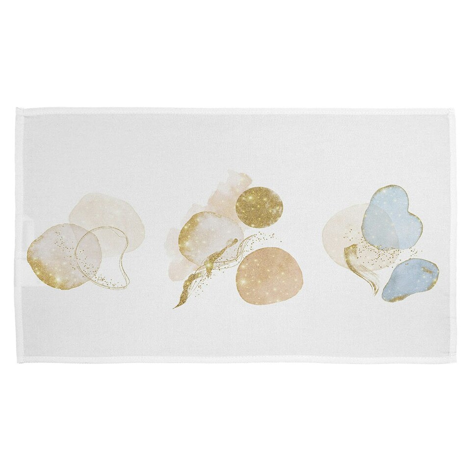 image 1 of glitter shiny dreamy. Blush, blue, white, beige watercolor illustration & elements (Kitchen Towel)