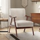 image 2 of Faux Leather Suede Cream Selma Accent Chair