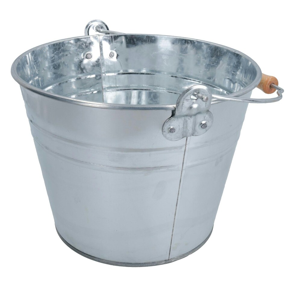 image 1 of 5L Galvanised Steel Metal Bucket Pail Water Coal Greenhouse Garden Plants 2PK