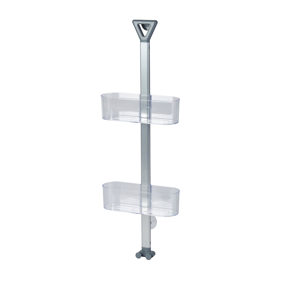 image 1 of Showerdrape Elements Clear 2 Tier Basket Hanging Shower Caddy | Clear | 1