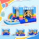 image 5 of Outsunny Kids Bouncy Castle with Pool Outdoor Trampoline W Net Blower 3-8 Yrs