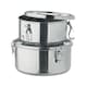 image 2 of MidOcean Elles Stainless Steel Lunch Box (Pack of 2) - Matt Silver - One Size