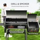 image 3 of Outsunny Portable Charcoal BBQ Grill Steel Offset Smoker Combo Backyard