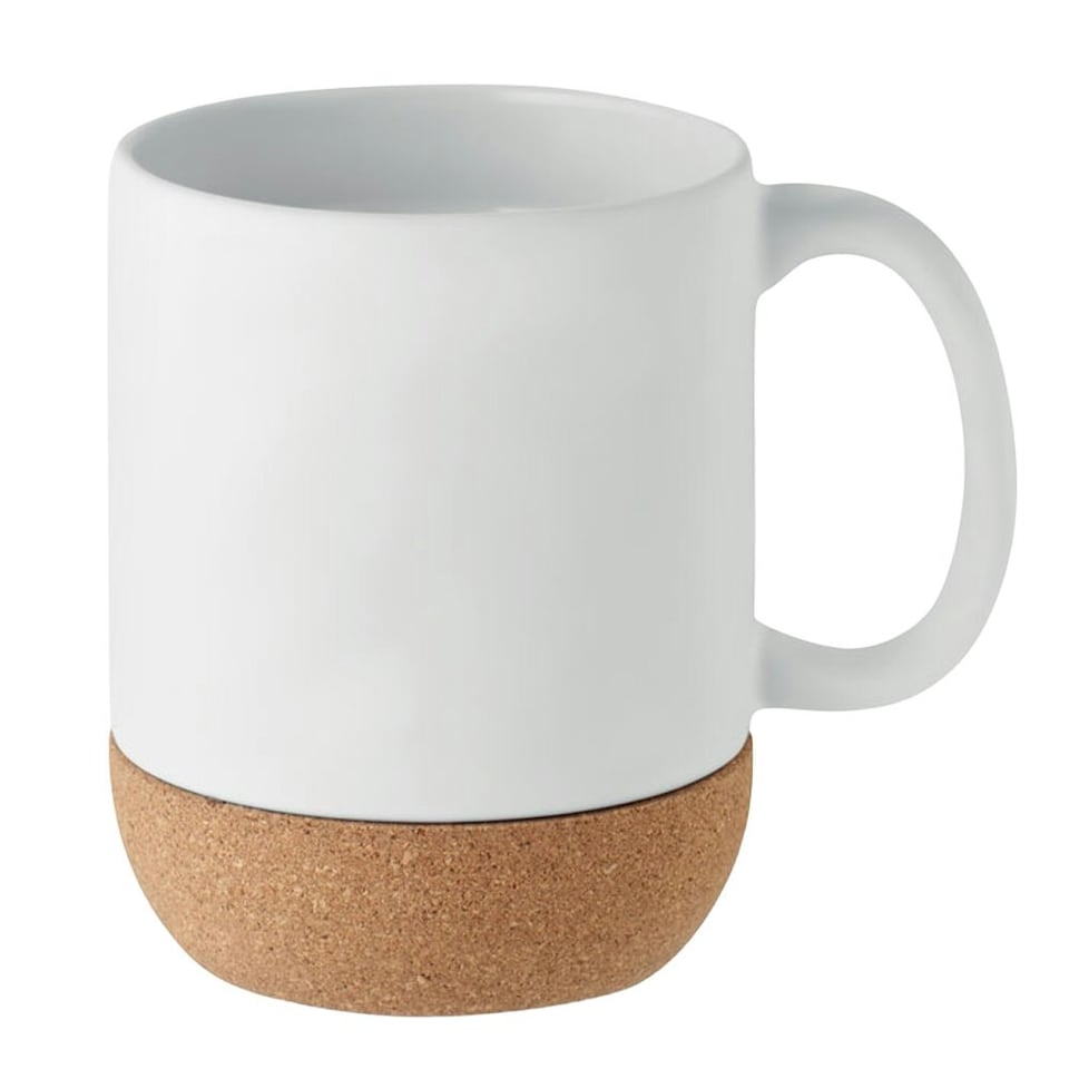 image 1 of MidOcean Matt Cork Ceramic 300ml Mug - White - One Size