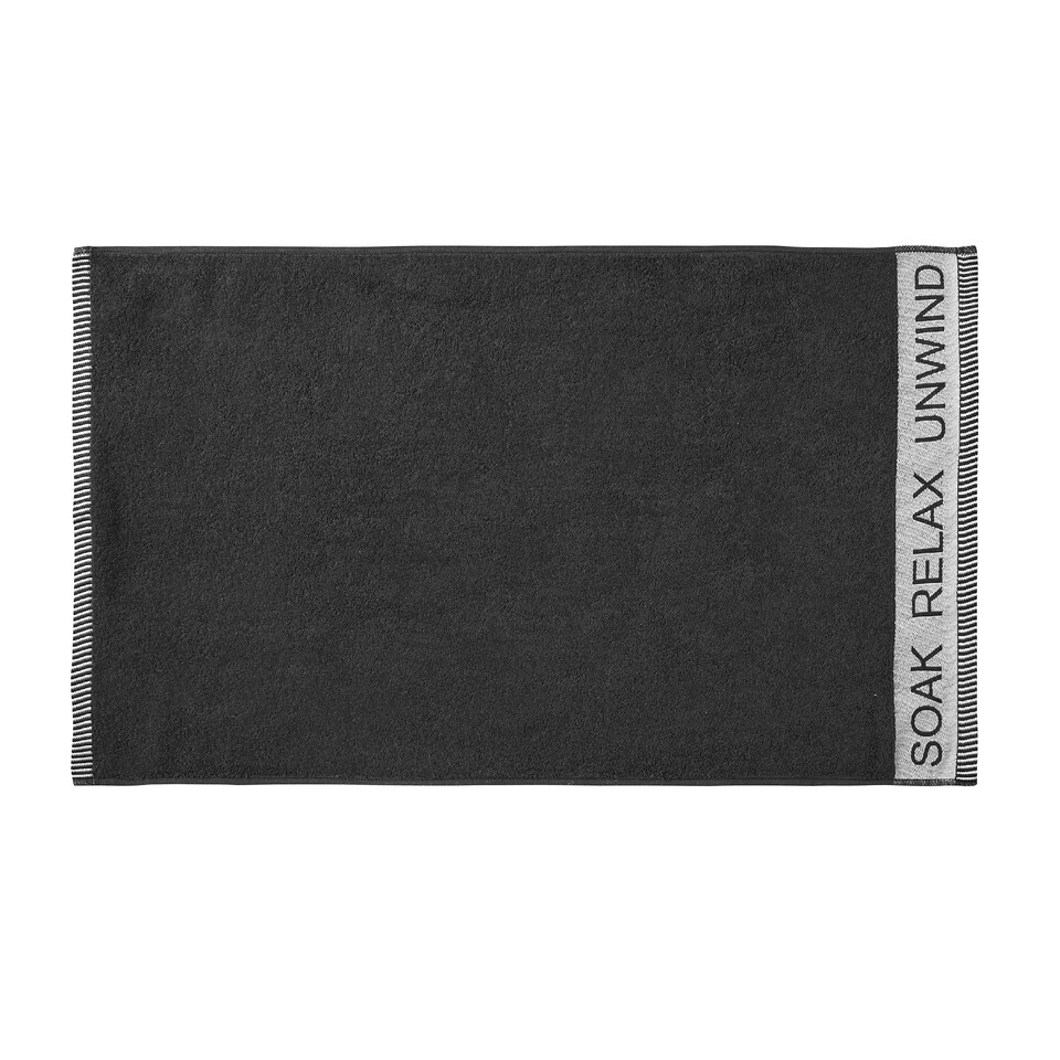 image 1 of Catherine Lansfield Relax And Unwind Bath Sheet | Black | Bath sheet