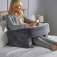 image 4 of OHS Soft Comfy Armrest Reading Laptop Gaming Bed Desk Lap Pillow With Storage Pockets Grey | 65 x 56 x 34cm