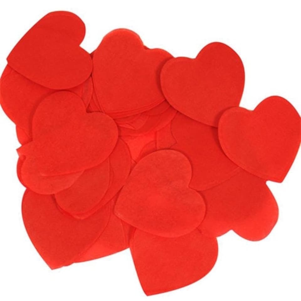 Red Heart Shaped Tissue Paper Table Confetti 100 Grams