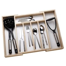 Rubber Wood Expanding Cutlery Tray