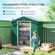 image 4 of Outsunny 6.5 x 3.5ft Metal Garden Shed, Outdoor Storage Shed for Tool Organization with Double Sliding Doors and 4 Vents for Garden, Patio, Green