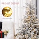 image 4 of HOMCOM 5ft Prelit Snow Flocked Artificial Christmas Tree with Warm White LED Light and 931 Tips, Metal Base, Snowy Realistic Xmas Tree