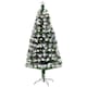 image 1 of HOMCOM 5ft White Light Artificial Christmas Tree w 180 LEDs Star Topper TriBase Full Bodied Seasonal Decoration PreLit Home