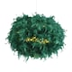 image 2 of Contemporary and Unique Large Green Real Feather Decorated Pendant Light Shade | Green | Forest Green | 1