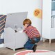 image 7 of HOMCOM Wooden Kids Toy Box Children Storage Organizer Chest Safety Hinge Pink | 60cm x 40cm x 48cm