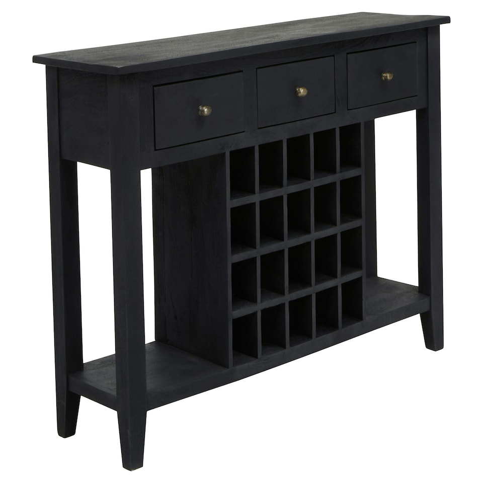 image 1 of Interiors by Premier Wine Bottle Storage Console Table Black