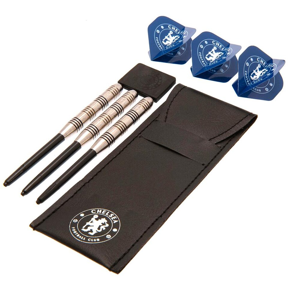 image 1 of Chelsea FC Crest Darts Set (Pack of 10) | Blue | Royal Blue/Black/White | One Size | 1