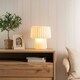 image 1 of ValueLights White Origami Bedside Table Lamp with Paper Fold Pleated Lampshade - Bulb Included