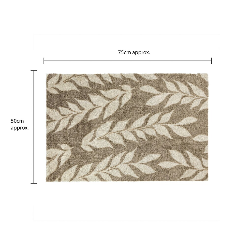 image 1 of JVL Mega Doormat - 50x75cm, Leaves
