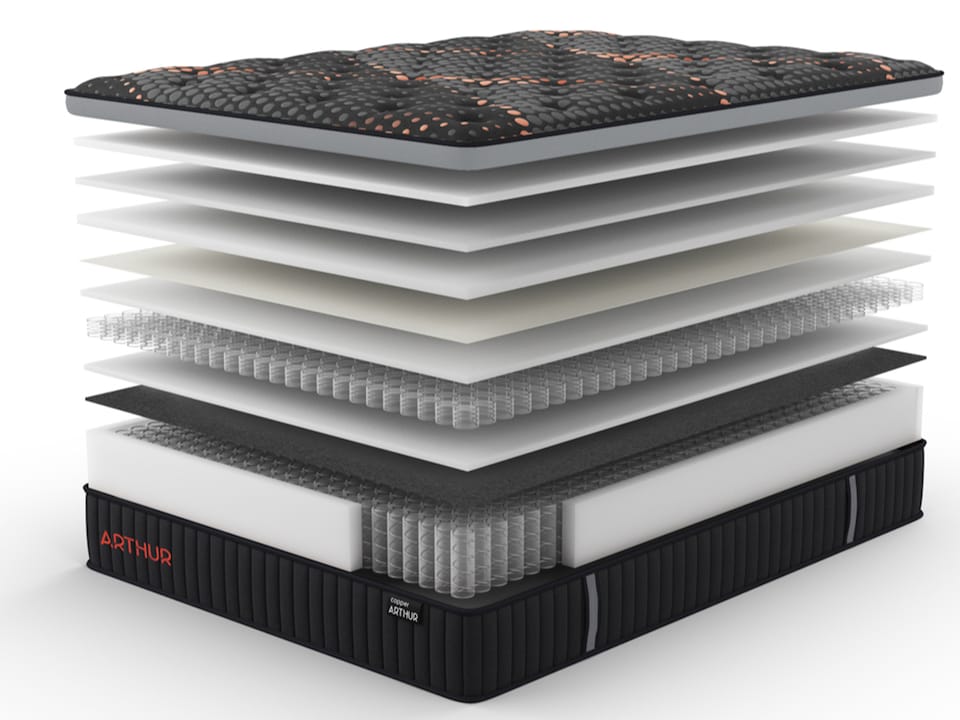 image 1 of Arthur Sleep Copper Arthur 2000 Hybrid Memory Mattress - Medium Firm - Extra Deep - King | Black | King