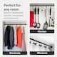 image 6 of Extendable Wardrobe Clothes Rail Rod Pole Black Stainless Steel Adjustable Store - Medium (80-105cm) Black