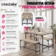 image 2 of Dining Table Set Bolton - 3-piece, 2 benches | Brown | industrial wood light, oak Sonoma | 1