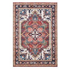 KUKOON Washable & Non Slip Terracotta Persian Style Area Rug 80cm x 150cm