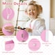 image 7 of COSTWAY Kids Lighted Mirror Storage Table Chair Set Pink
