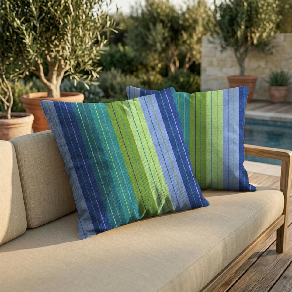 image 1 of Covers&All Sunbrella Pillows Set of 2 UV Fade resistant and Water Repellent Square Throw Pillows
