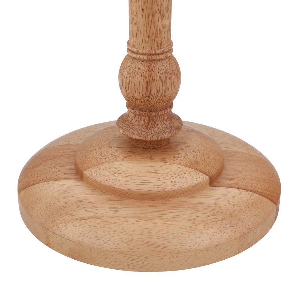 image 1 of Julian - Natural Wood 161cm Floor Lamp with Striped Linen Shade