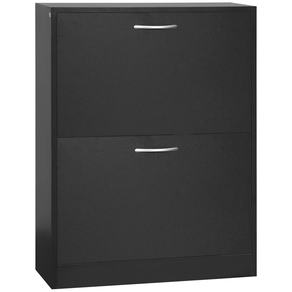 image 1 of HOMCOM Two Drawer Shoe Storage Cabinet Footwear Stand Organiser for 12 Pairs