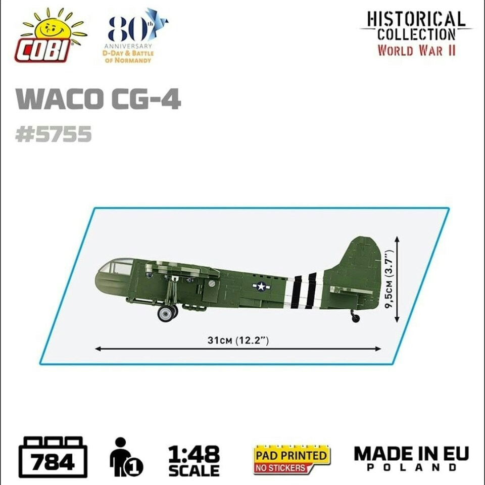 image 1 of Waco CG-4 brick glider model - COBI 5755- 784 bricks