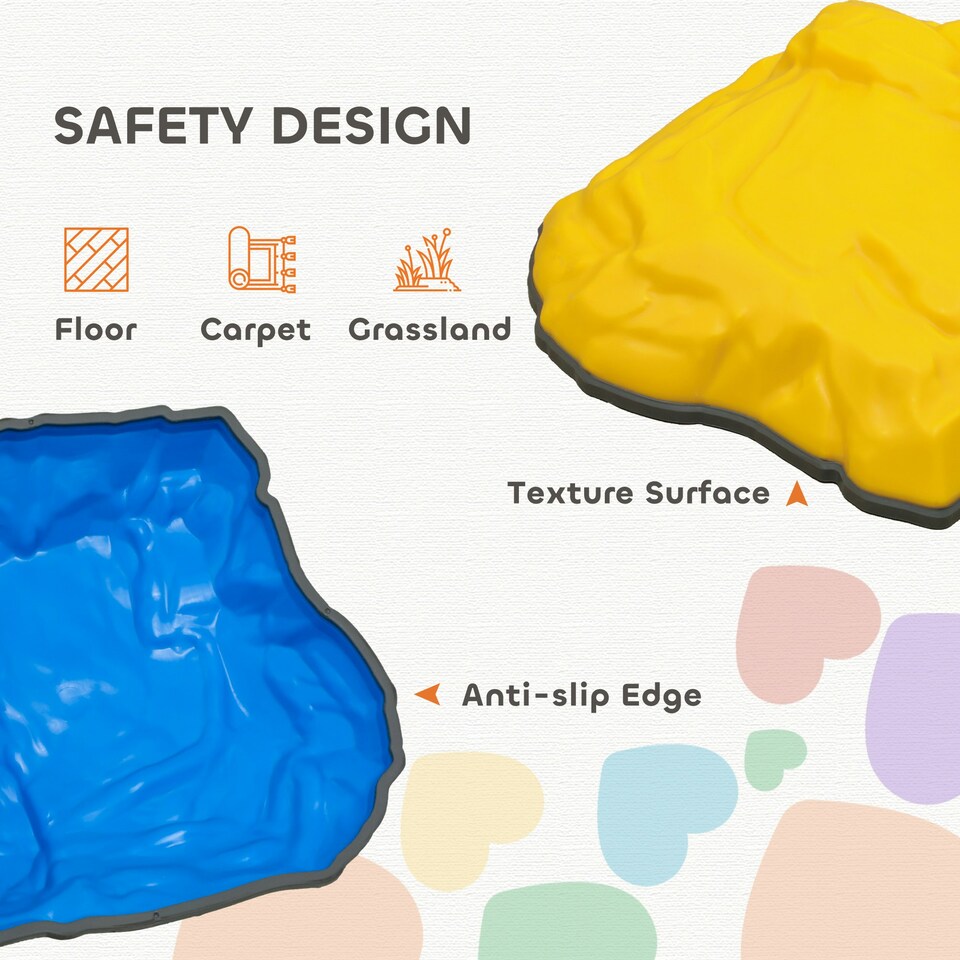 image 1 of AIYAPLAY Balance Stepping Stones, 9-Piece River Stones for Kids, Ages 3-8