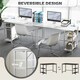 image 5 of HOMCOM 120 x 60 cm Home Office Desk Reversible Study Table for Bedroom White White