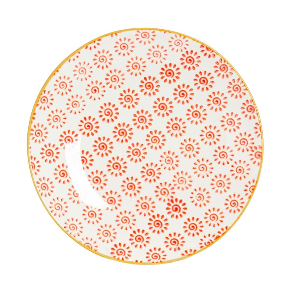 image 1 of Nicola Spring Hand-Printed Side Plates - 18cm - Red - Pack of 6 Red