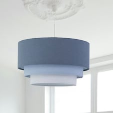 Gabi - Blue Ombre Linen 3 Tier Ceiling Light Shade Blue