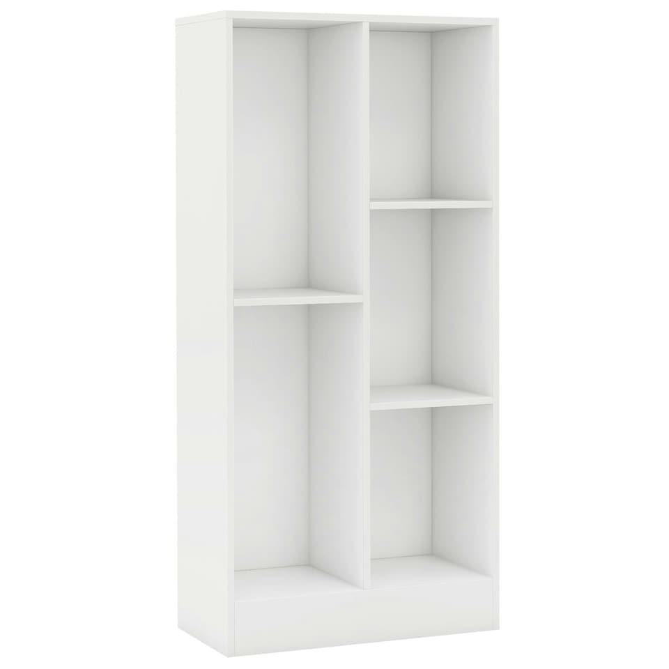 image 1 of COSTWAY 5-Cube Bookcase Wooden Storage Organizer White White