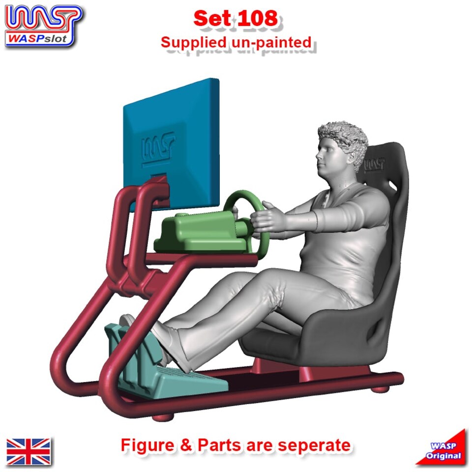 Trackside Unpainted Figure Scenery Display Set 108 Simulator Male Figure x 1 1:32 Wasp