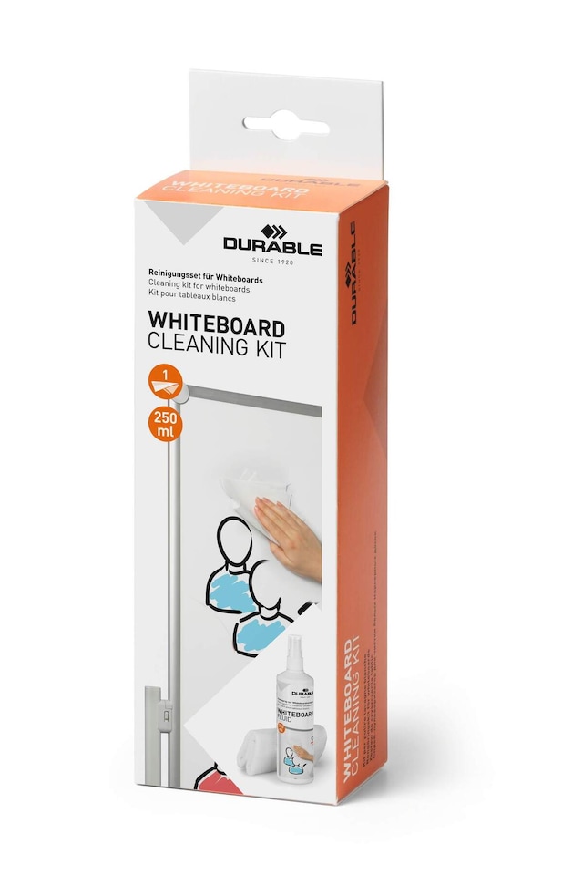 image 1 of Durable Streak-Free Whiteboard Cleaning Spray and Microfibre Cloth Kit | 250ml