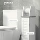 image 5 of kleankin Slim Toilet Roll Storage Unit with Cupboard and Adjustable Shelf, White