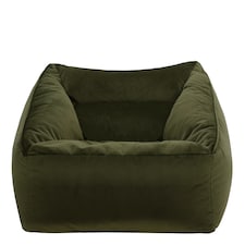 Natalia Velvet Adults Bean Bag Armchair, Ready Filled Large Beanbag Olive Green | Green | Olive Green | XL | 1