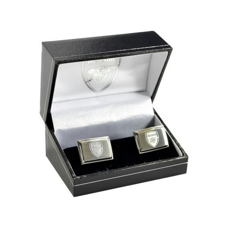 image 1 of Arsenal FC Boxed Stainless Steel Cufflinks - Silver - One Size