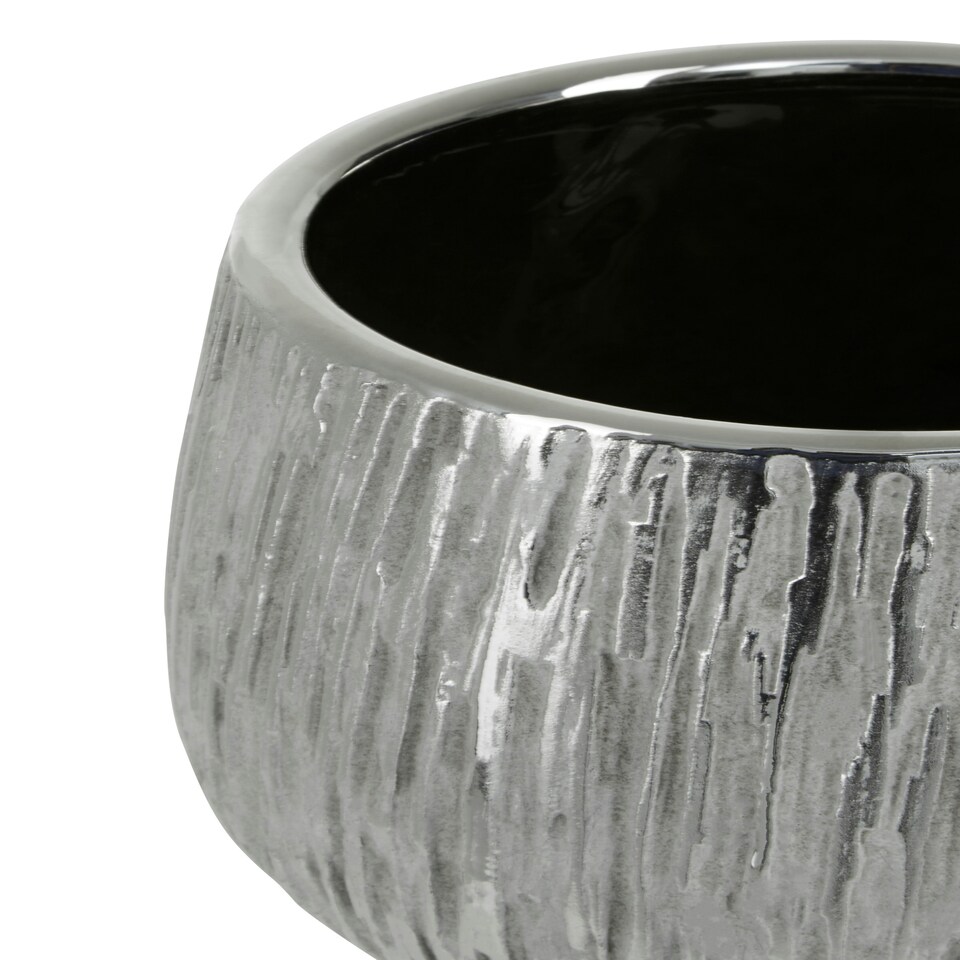 image 1 of Hesper Small Silver Ceramic Planter Silver